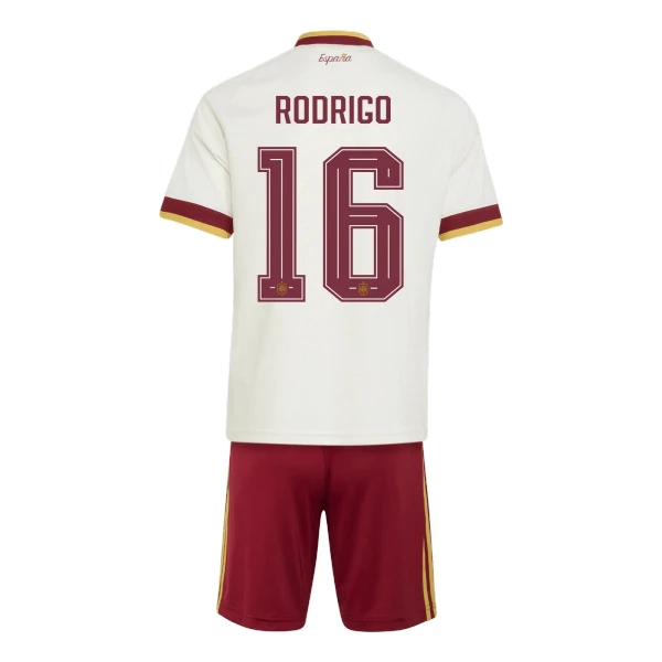 Spanien Bortaställ VM 2026 Barn – Rodrigo #16 Fotbollströja Spanien Bortaställ VM 2026 Barn – Rodrigo #16 Fotbollströja
