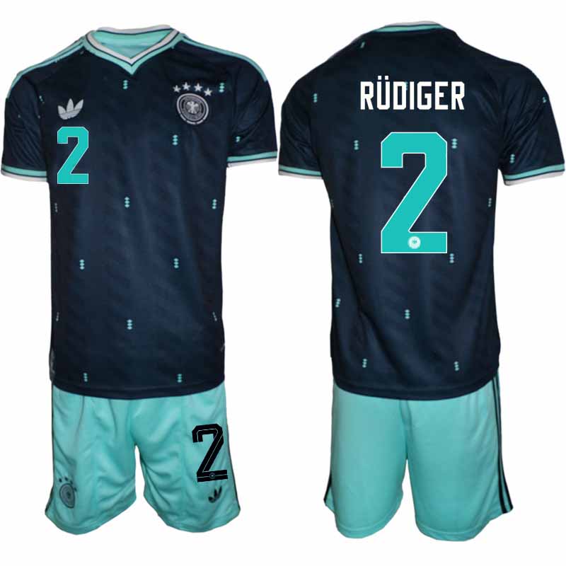 Tyskland Bortaställ VM 2026 Herr – Antonio Rüdiger #2 Fotbollsset Tröja & Shorts 1 Tyskland Bortaställ VM 2026 Herr – Antonio Rüdiger #2 Fotbollsset Tröja & Shorts