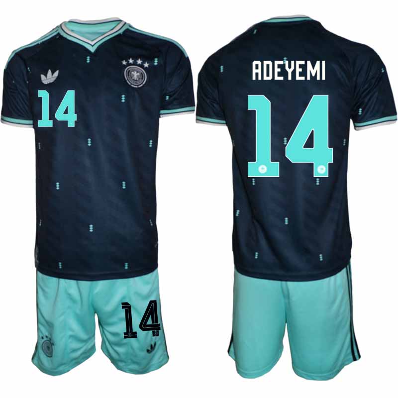 Tyskland Bortaställ VM 2026 Herr – Karim Adeyemi #14 Fotbollsset Tröja & Shorts 1 Tyskland Bortaställ VM 2026 Herr – Karim Adeyemi #14 Fotbollsset Tröja & Shorts