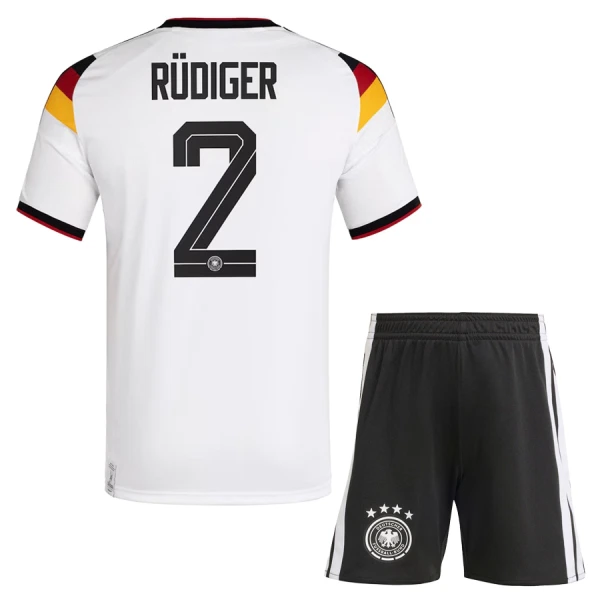 Tyskland Hemmaställ VM 2026 Barn – Antonio Rüdiger #2 Fotbollströja 1 Tyskland Hemmaställ VM 2026 Barn – Antonio Rüdiger #2 Fotbollströja
