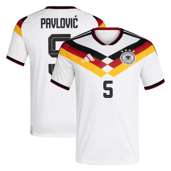 Tyskland Hemmatröja VM 2026 Herr – Aleksandar Pavlović #5 Fotbollströja Tyskland Hemmatröja VM 2026 Herr – Aleksandar Pavlović #5 Fotbollströja