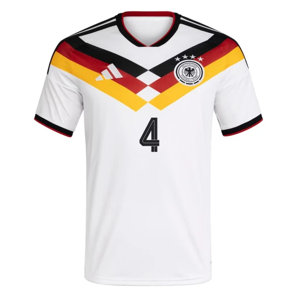 Tyskland Hemmatröja VM 2026 Herr – Jonathan Tah #4 Fotbollströja 2 Tyskland Hemmatröja VM 2026 Herr – Jonathan Tah #4 Fotbollströja