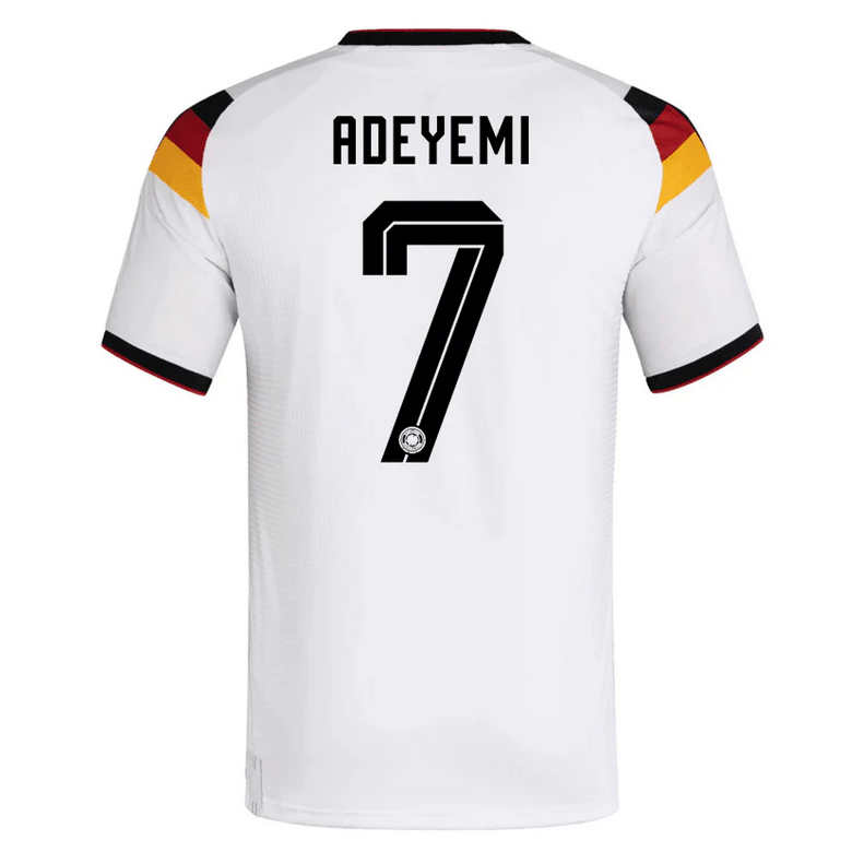 Tyskland Hemmatröja VM 2026 Herr – Karim Adeyemi #7 Fotbollströja 1 Tyskland Hemmatröja VM 2026 Herr – Karim Adeyemi #7 Fotbollströja