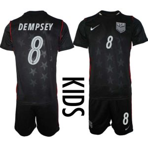 USA Landslagströja VM 2026 Bortaställ Barn Clint Dempsey #8 – Fotbollsset Tröja + Shorts