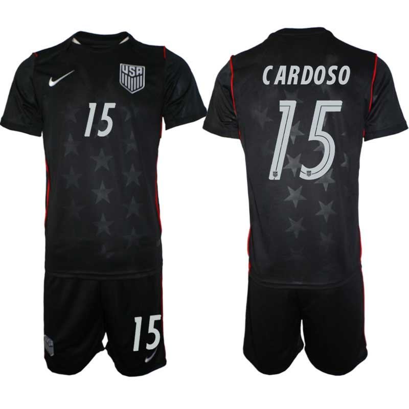 USA Landslagströja VM 2026 Bortaställ Johnny Cardoso #15 – Herr Fotbollsset Tröja + Shorts USA Landslagströja VM 2026 Bortaställ Johnny Cardoso #15 – Herr Fotbollsset Tröja + Shorts
