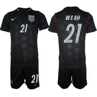 USA Landslagströja VM 2026 Bortaställ Tim Weah #21 – Herr Fotbollsset Tröja + Shorts