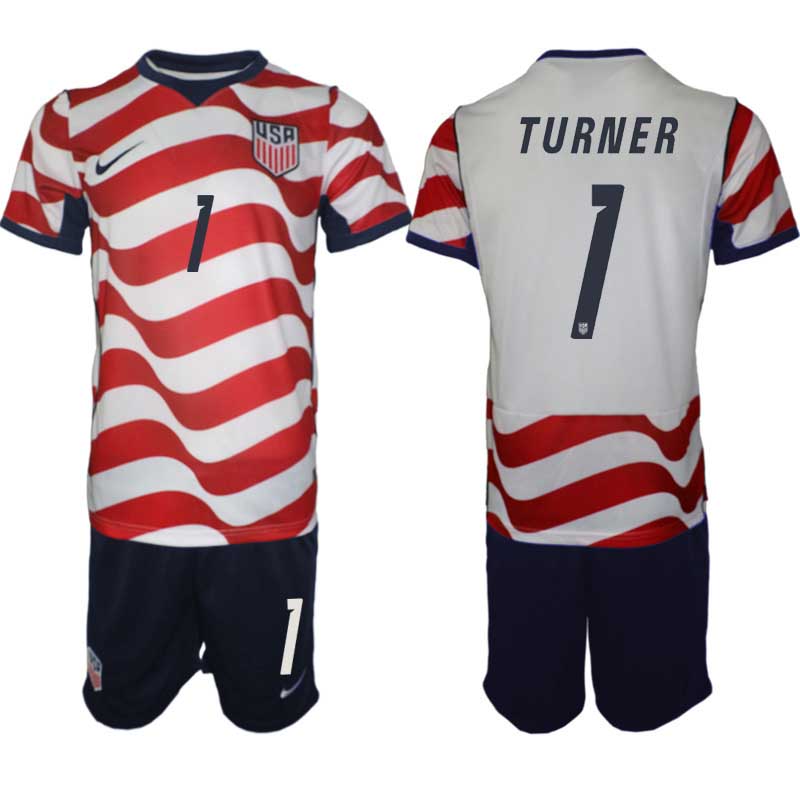 USA Landslagströja VM 2026 Hemmaställ Matt Turner #1 – Herr Fotbollsset Tröja + Shorts 1 USA Landslagströja VM 2026 Hemmaställ Matt Turner #1 – Herr Fotbollsset Tröja + Shorts