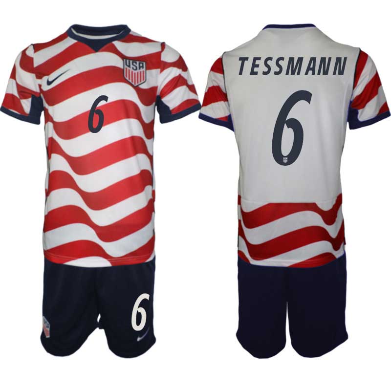 USA Landslagströja VM 2026 Hemmaställ Tanner Tessmann #6 – Herr Fotbollsset Tröja + Shorts 1 USA Landslagströja VM 2026 Hemmaställ Tanner Tessmann #6 – Herr Fotbollsset Tröja + Shorts