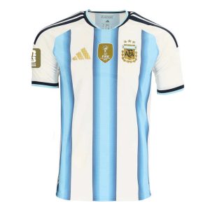 Argentina Hemmatröja VM 2026 Herr – Vit/Ljusblå Fotbollströja (Med VM 2026-märke)