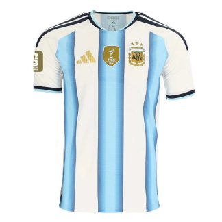 Argentina Hemmatröja VM 2026 Herr – Vit/Ljusblå Fotbollströja (Med VM 2026-märke)