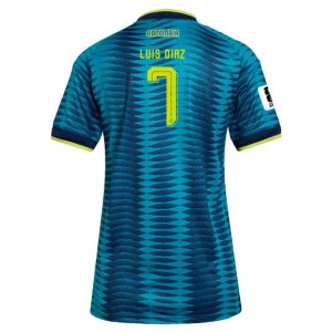 Colombia Bortatröja VM 2026 Dam – Luis Díaz 7 Fotbollströja (Med VM 2026-märke)