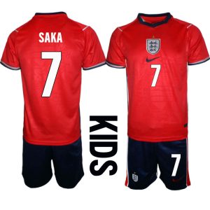 England Bortaställ VM 2026 Barn Bukayo Saka 7 Tröja och Shorts