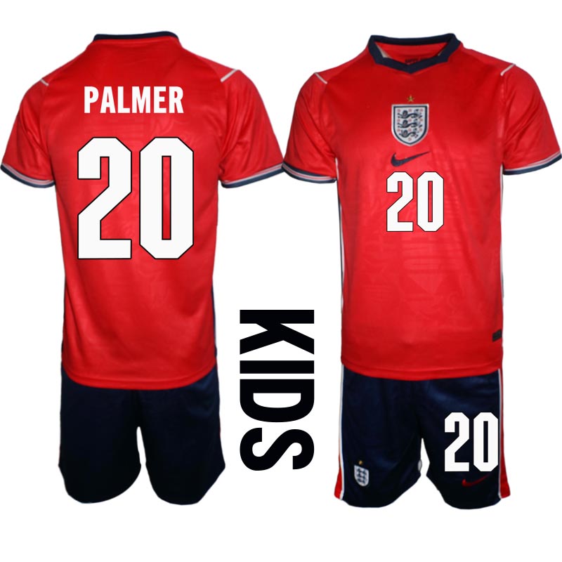 England Bortaställ VM 2026 Barn Cole Palmer 20 Tröja och Shorts