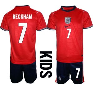 England Bortaställ VM 2026 Barn David Beckham 7 Tröja och Shorts