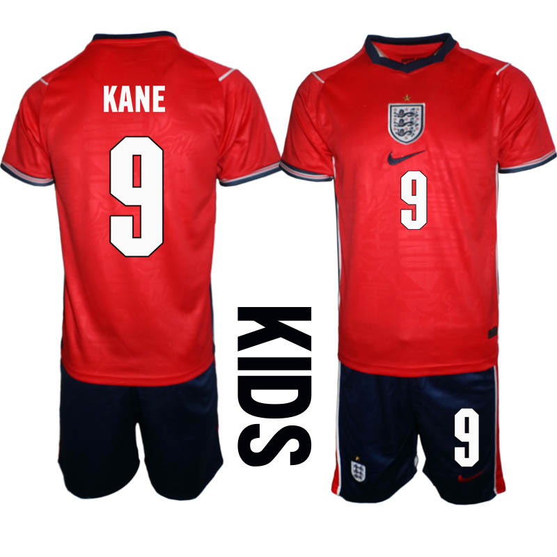 England Bortaställ VM 2026 Barn Harry Kane 9 Tröja och Shorts