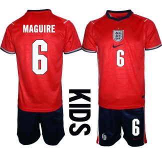England Bortaställ VM 2026 Barn Harry Maguire 6 Tröja och Shorts