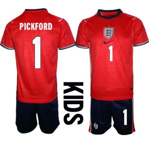 England Bortaställ VM 2026 Barn Jordan Pickford 1 Tröja och Shorts