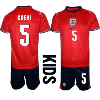 England Bortaställ VM 2026 Barn Marc Guéhi 5 Tröja och Shorts