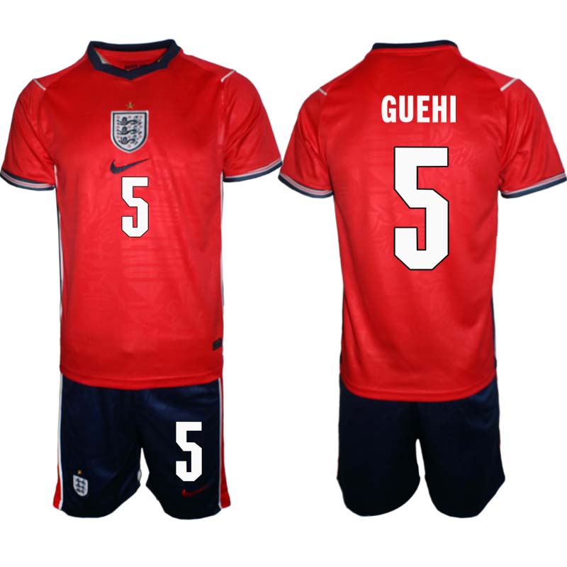 England Bortaställ VM 2026 Herr Marc Guéhi 5 Tröja och Shorts 1 England Bortaställ VM 2026 Herr Marc Guéhi 5 Tröja och Shorts