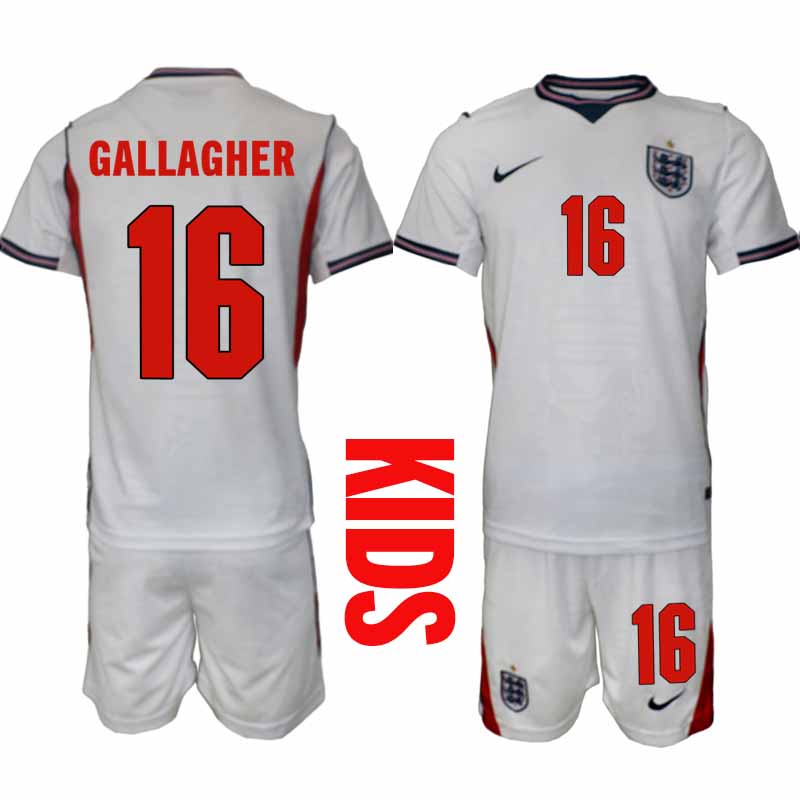England Hemmaställ VM 2026 Barn Conor Gallagher 16 Tröja och Shorts 1 England Hemmaställ VM 2026 Barn Conor Gallagher 16 Tröja och Shorts