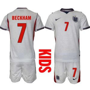 England Hemmaställ VM 2026 Barn David Beckham 7 Tröja och Shorts