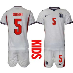 England Hemmaställ VM 2026 Barn Marc Guéhi 5 Tröja och Shorts