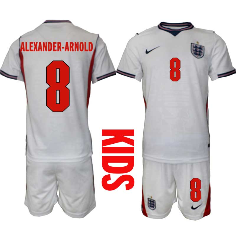 England Hemmaställ VM 2026 Barn Trent Alexander-Arnold 8 Tröja och Shorts 1 England Hemmaställ VM 2026 Barn Trent Alexander-Arnold 8 Tröja och Shorts