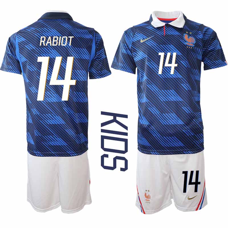 Frankrike Hemmaställ VM 2026 Barn Adrien Rabiot 14 Tröja och Shorts