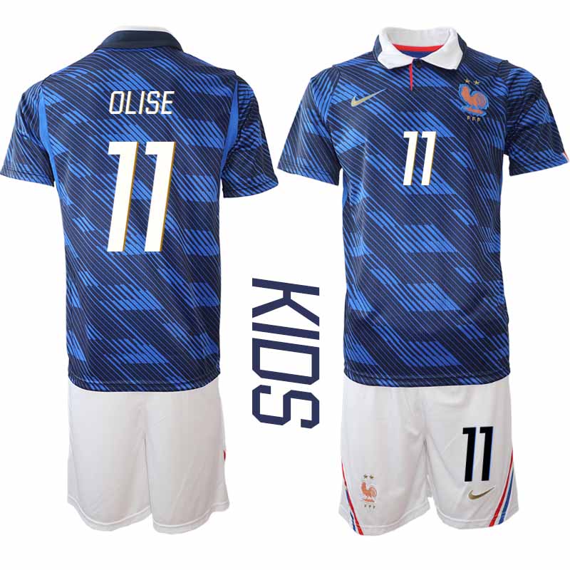 Frankrike Hemmaställ VM 2026 Barn Michael Olise 11 Tröja och Shorts 1 Frankrike Hemmaställ VM 2026 Barn Michael Olise 11 Tröja och Shorts