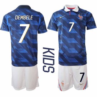 Frankrike Hemmaställ VM 2026 Barn Ousmane Dembélé 7 Tröja och Shorts
