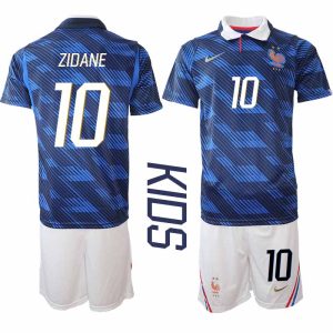 Frankrike Hemmaställ VM 2026 Barn Zinedine Zidane 10 Tröja och Shorts