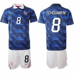 Frankrike Hemmaställ VM 2026 Herr Aurélien Tchouaméni 8 Tröja och Shorts