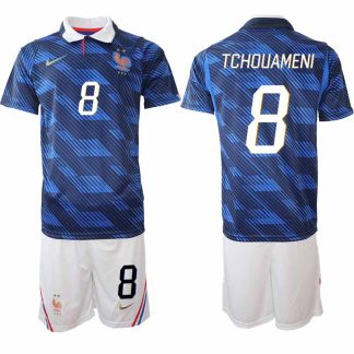 Frankrike Hemmaställ VM 2026 Herr Aurélien Tchouaméni 8 Tröja och Shorts