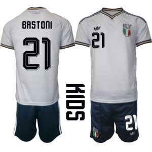 Italien Bortaställ VM 2026 Barn Alessandro Bastoni 21 Tröja och Shorts