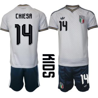 Italien Bortaställ VM 2026 Barn Federico Chiesa 14 Tröja och Shorts