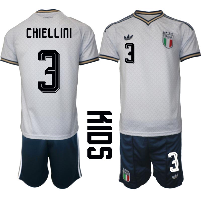 Italien Bortaställ VM 2026 Barn Giorgio Chiellini 3 Tröja och Shorts 1 Italien Bortaställ VM 2026 Barn Giorgio Chiellini 3 Tröja och Shorts
