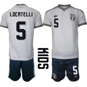 Italien Bortaställ VM 2026 Barn Manuel Locatelli 5 Tröja och Shorts