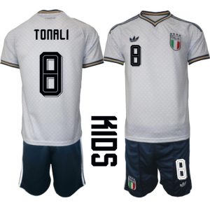 Italien Bortaställ VM 2026 Barn Sandro Tonali 8 Tröja och Shorts
