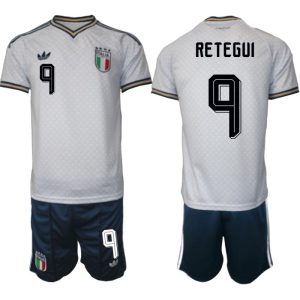 Italien Bortaställ VM 2026 Herr Mateo Retegui 9 Tröja och Shorts