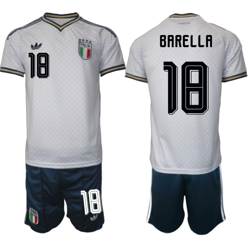 Italien Bortaställ VM 2026 Herr Nicolò Barella 18 Tröja och Shorts