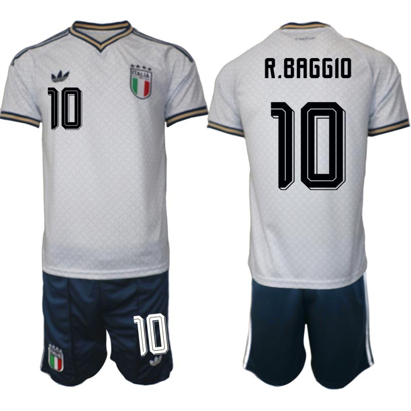 Italien Bortaställ VM 2026 Herr Roberto Baggio 10 Tröja och Shorts 1 Italien Bortaställ VM 2026 Herr Roberto Baggio 10 Tröja och Shorts