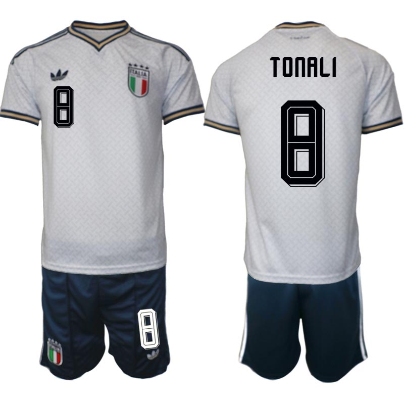 Italien Bortaställ VM 2026 Herr Sandro Tonali 8 Tröja och Shorts 1 Italien Bortaställ VM 2026 Herr Sandro Tonali 8 Tröja och Shorts