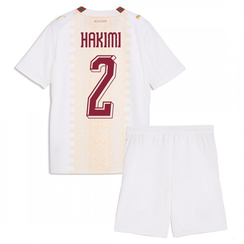 Marocko VM 2026 Achraf Hakimi #2 Bortaställ Barn Fotbollskit (Tröja + Shorts) 1 Marocko VM 2026 Achraf Hakimi #2 Bortaställ Barn Fotbollskit (Tröja + Shorts)