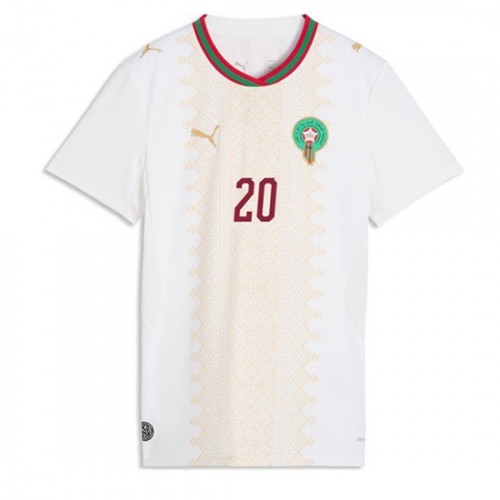 Marocko VM 2026 Ayoub El Kaabi #20 Bortatröja Dam Kortärmad Fotbollströja 2 Marocko VM 2026 Ayoub El Kaabi #20 Bortatröja Dam Kortärmad Fotbollströja