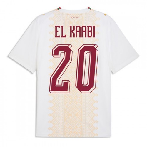 Marocko VM 2026 Ayoub El Kaabi #20 Bortatröja Herr Kortärmad Fotbollströja 1 Marocko VM 2026 Ayoub El Kaabi #20 Bortatröja Herr Kortärmad Fotbollströja