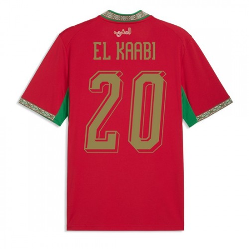 Marocko VM 2026 Ayoub El Kaabi #20 Hemmatröja Herr Kortärmad Fotbollströja