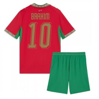 Marocko VM 2026 Brahim Díaz #10 Hemmaställ Barn Fotbollskit (Tröja + Shorts)