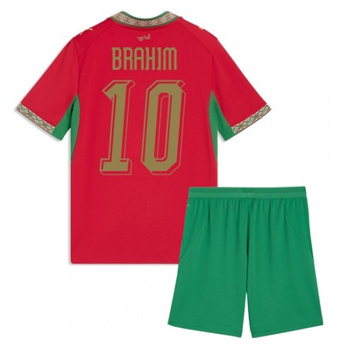 Marocko VM 2026 Brahim Díaz #10 Hemmaställ Barn Fotbollskit (Tröja + Shorts) 1 Marocko VM 2026 Brahim Díaz #10 Hemmaställ Barn Fotbollskit (Tröja + Shorts)