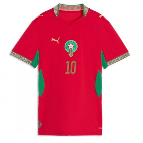Marocko VM 2026 Brahim Díaz #10 Hemmatröja Dam Kortärmad Fotbollströja 2 Marocko VM 2026 Brahim Díaz #10 Hemmatröja Dam Kortärmad Fotbollströja