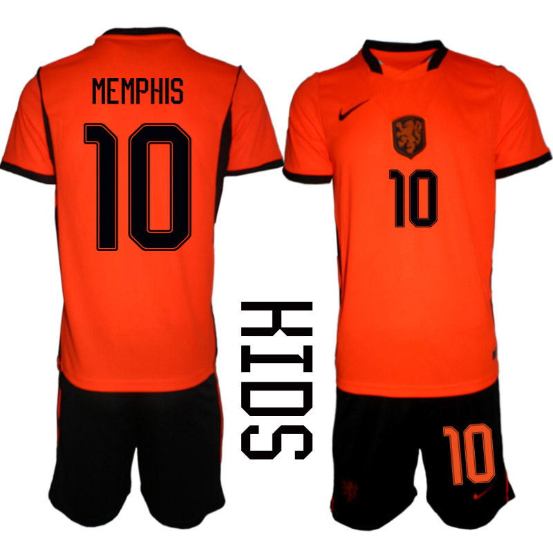 Nederländerna Hemmaställ VM 2026 Barn Memphis Depay 10 Tröja och Shorts 1 Nederländerna Hemmaställ VM 2026 Barn Memphis Depay 10 Tröja och Shorts
